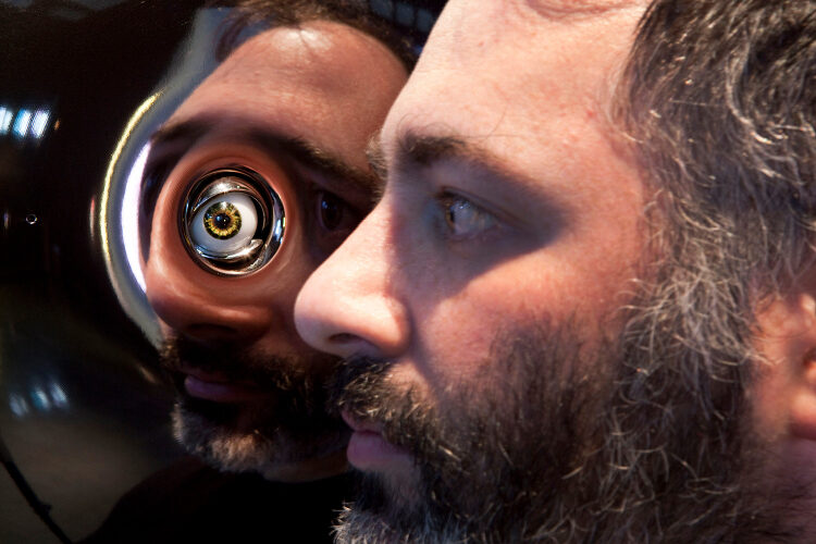 Photo from Golan Levin's interactive art installation